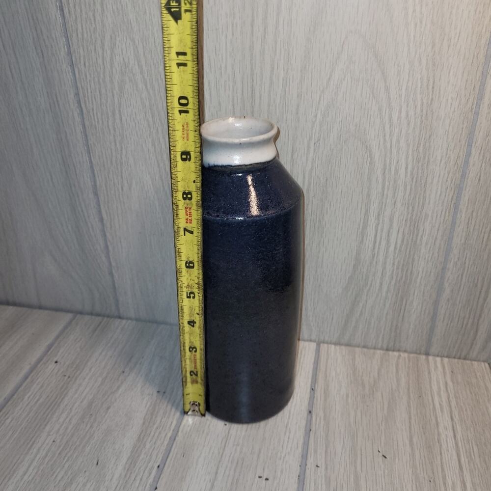 Vtg Elegant Blue Vase Pottery Coin Jar Shelf Sitter Vacation Money "Condo Money" - Picture 5 of 5